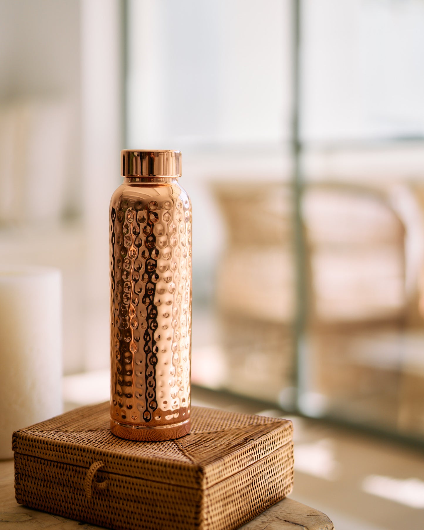 Hammered Pure Copper Water Bottle 950ml